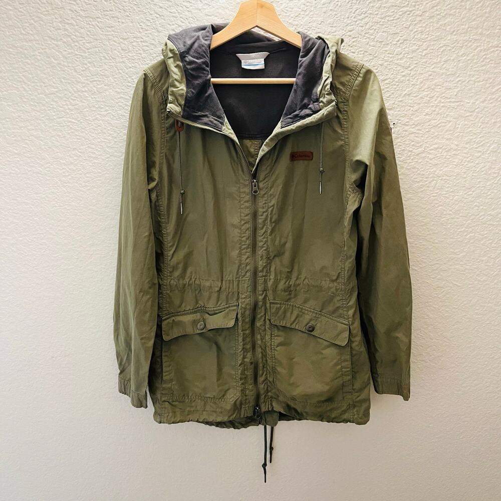 Columbia Cultus Lake Olive Green Utility Anorak Jacket Hooded Parka M Gorpcore - Picture 3 of 9